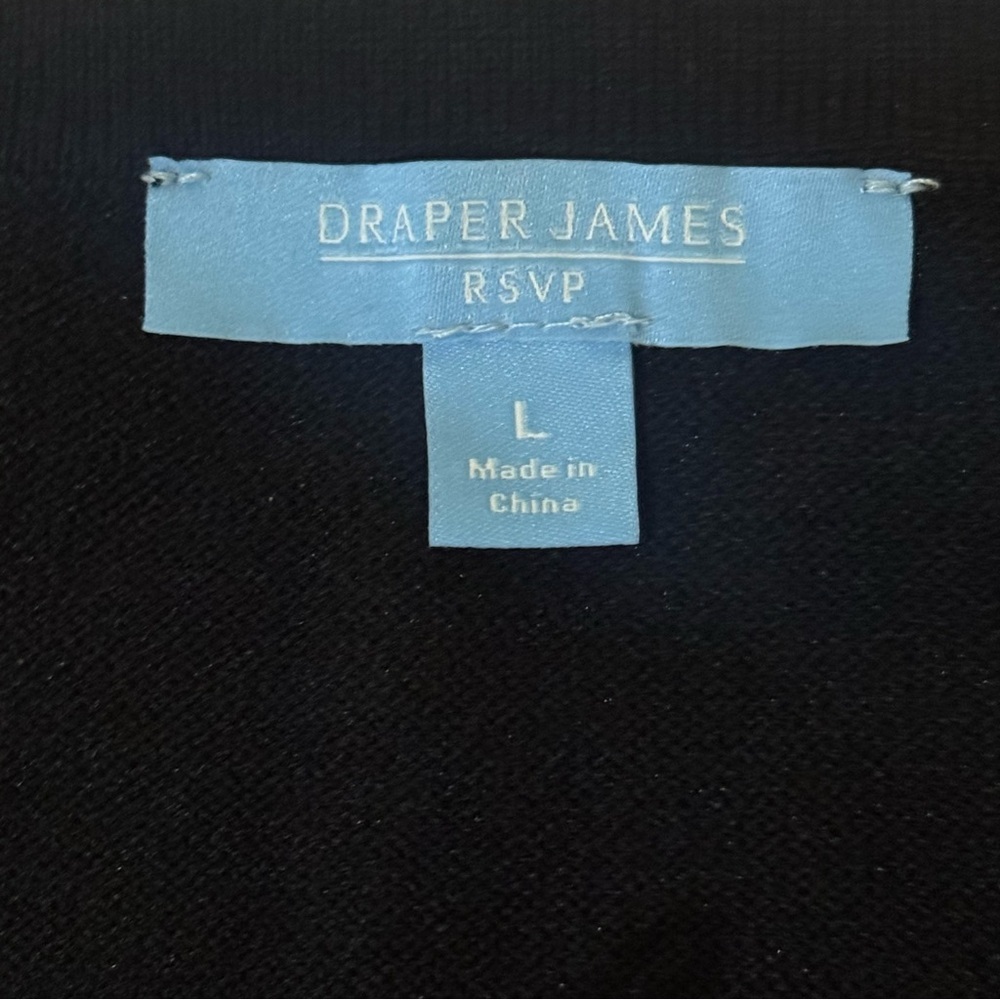 Draper James RSVP New Size L Black Removable Beaded Collar Long Sleeves Sweater - Picture 8 of 10
